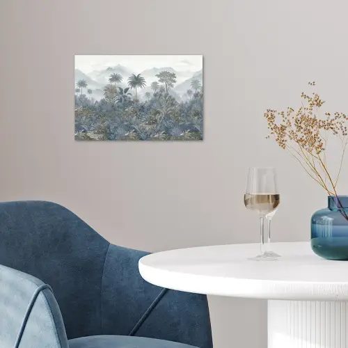 Jungle - Landschap - Blauw poster papier klein -sfeer3