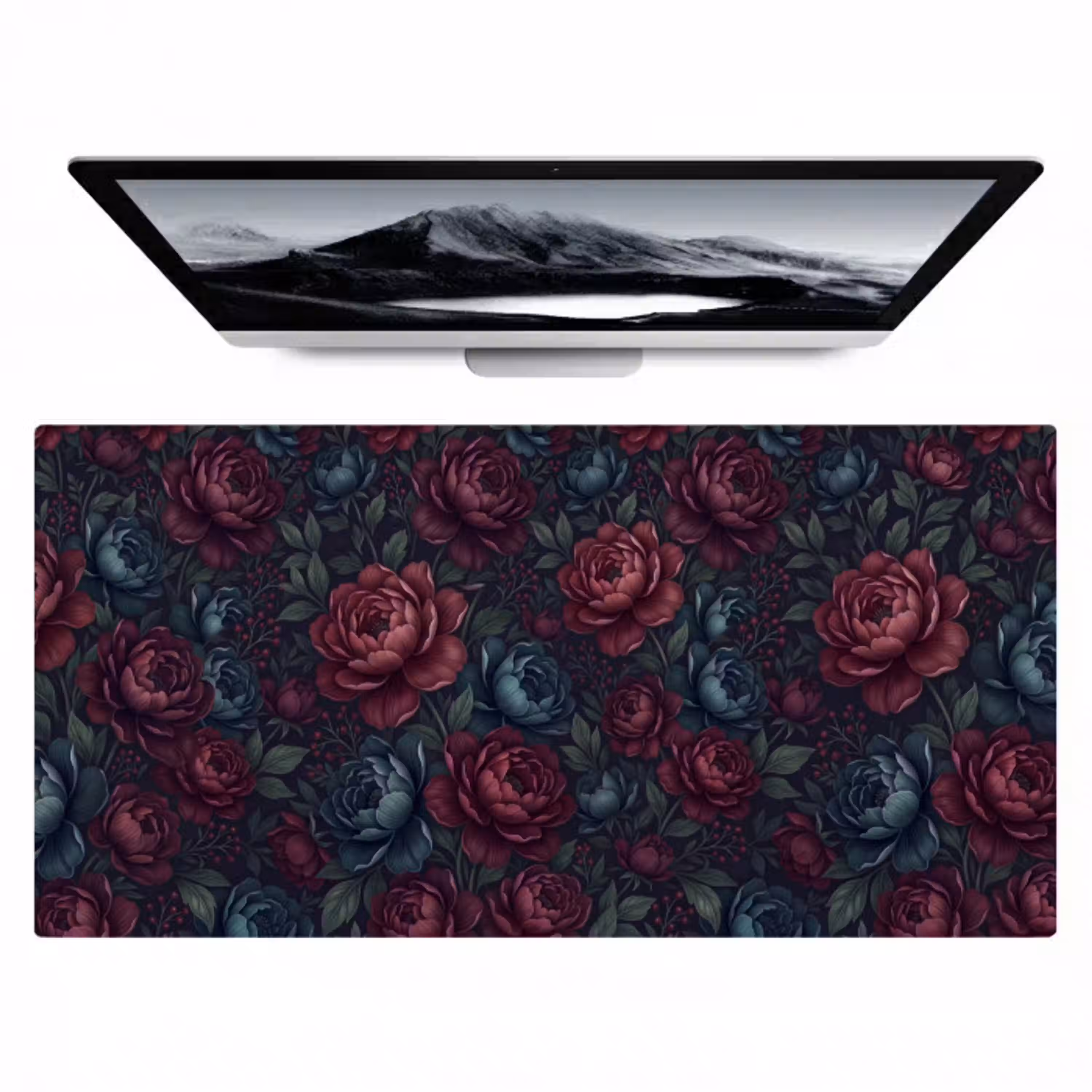 Bloemen - Patroon - Natuur - Klassiek - Donker Muismat XXL klein -zzz3d