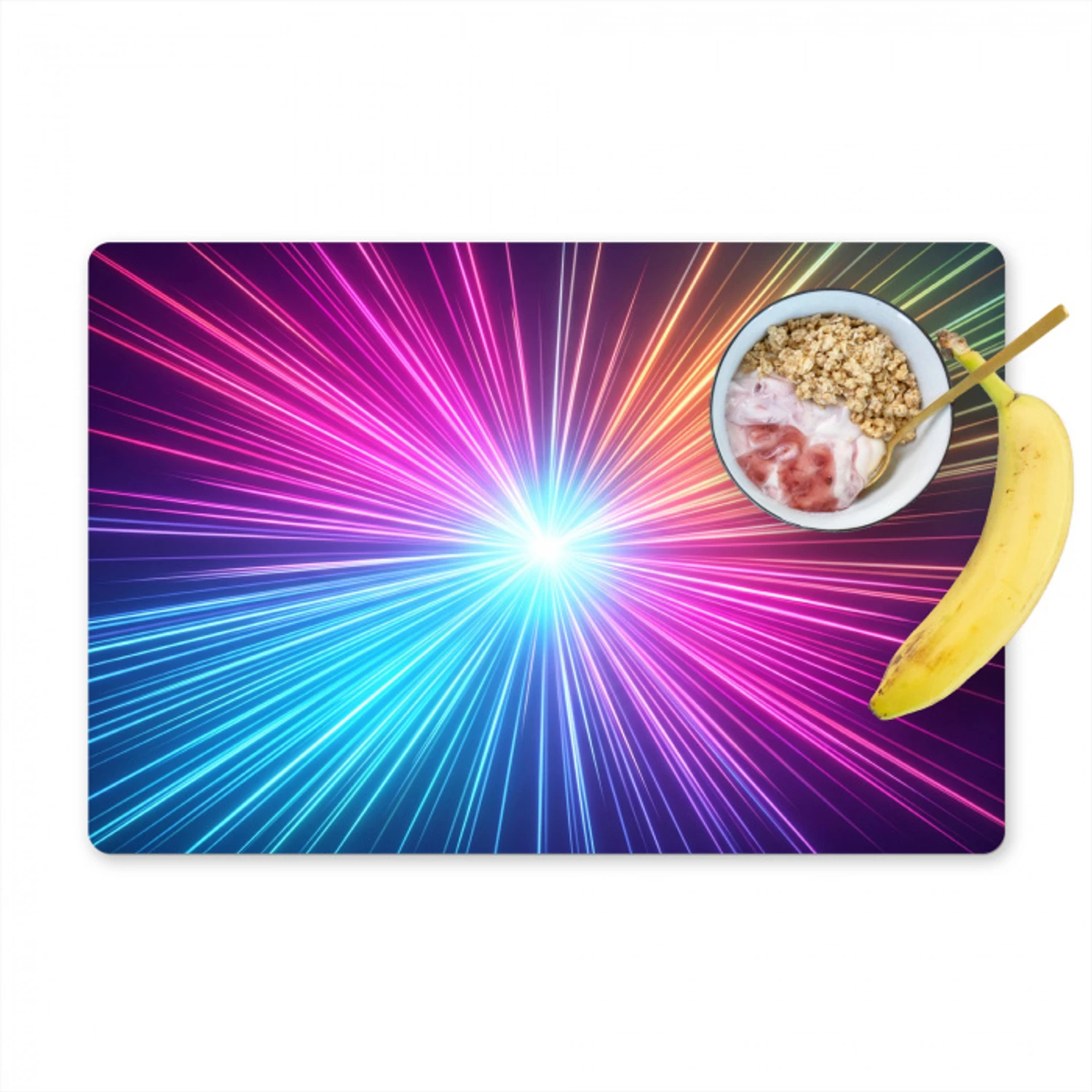 Abstract - Light - Burst - Modern - Colorful Placemat vinyl groot -zzzproduct_Kitchenyeah-website