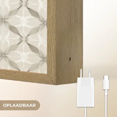 Grafisch - Patroon - Grijs Light Box met batterij (Wandlamp) middel 907 -USP_websiteoplaadbaarNL