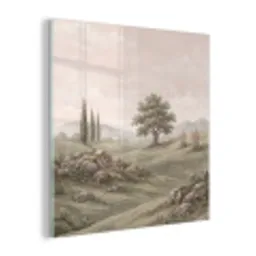 Heuvellandschap - Bomen - Natuur - Groen plexiglas 5mm klein -z3d