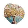 Boom - Blauw - Goud - Abstract - Modern Wandcirkel Organisch Forex 3mm klein -3d