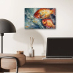 Vissen - Water - Dieren - Kunst - Olieverf aluminium wit klein -sfeer5
