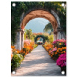 Doorkijk - Bloemen - Tropisch - Kleurrijk tuinposter los doek klein -3d