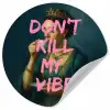 Vrouw - Portret - Kroon Wandcirkel behangsticker klein -3d