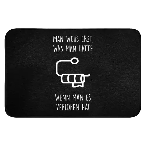 Quotes - WC papier - Zwart - Humor Badmat klein -3d