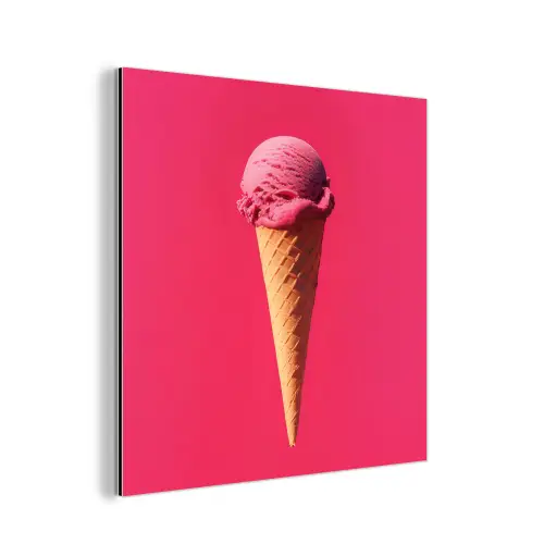 Schepijs - Roze - Hoorntje aluminium wit klein -3d