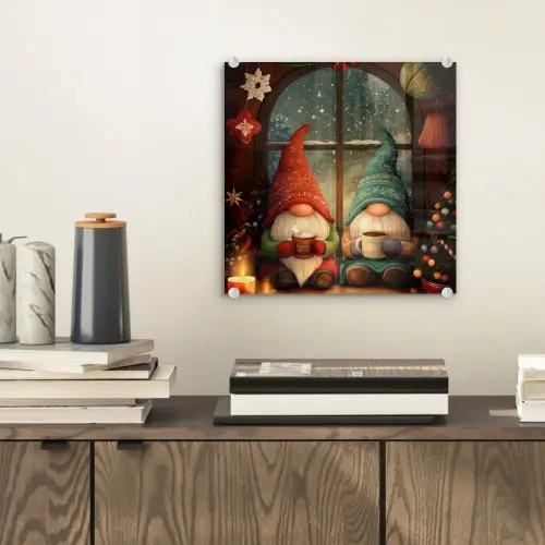 Gnooms - Kerst - Raam - Kleurrijk plexiglas 5mm klein -sfeer1