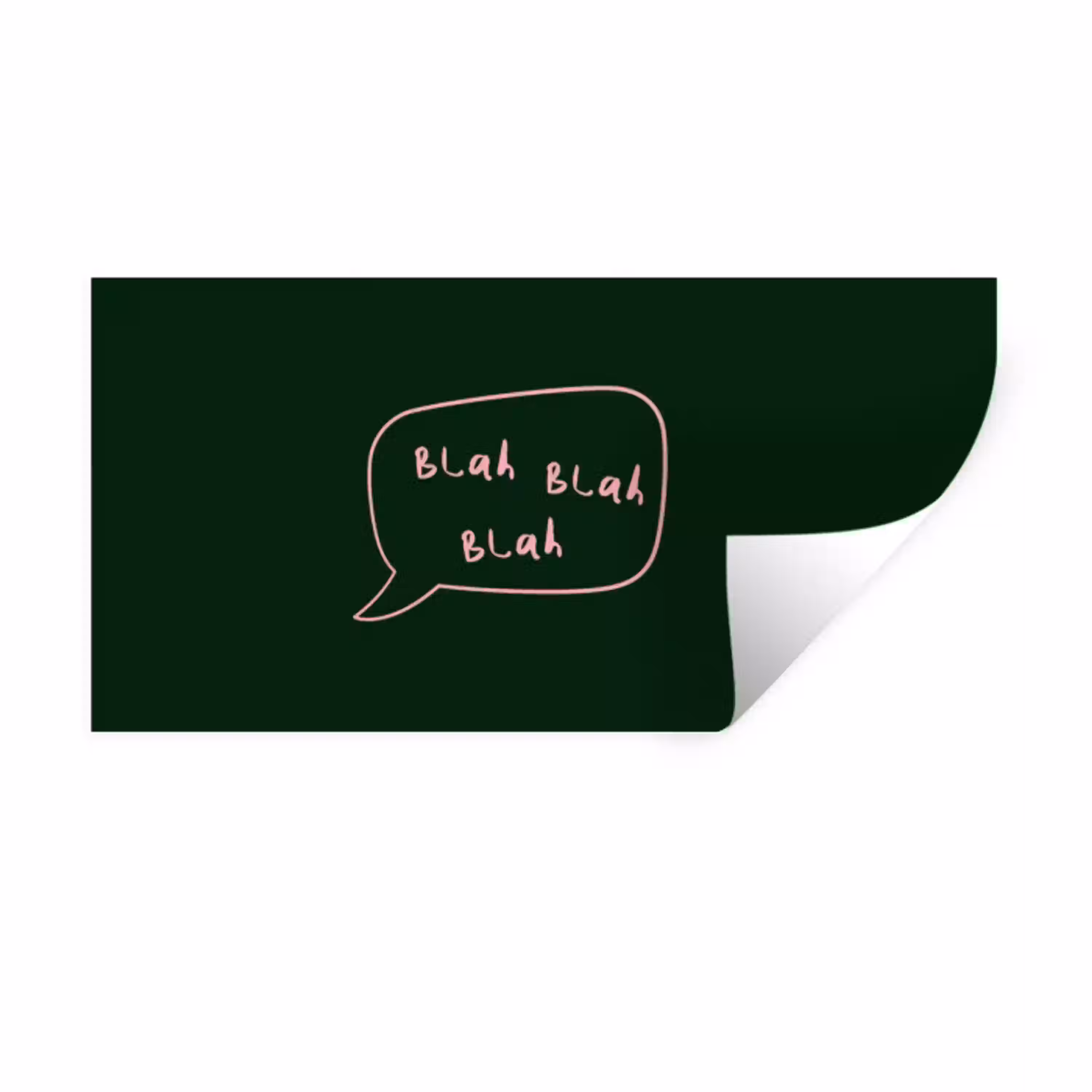 Tekstwolkje - Donkergroen - BLAH BLAH BLAH Muursticker klein -3d
