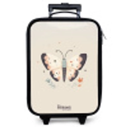 Vlinder in neutrale pastel kleuren Kinderkoffer - Zwart klein -zzz_website3d