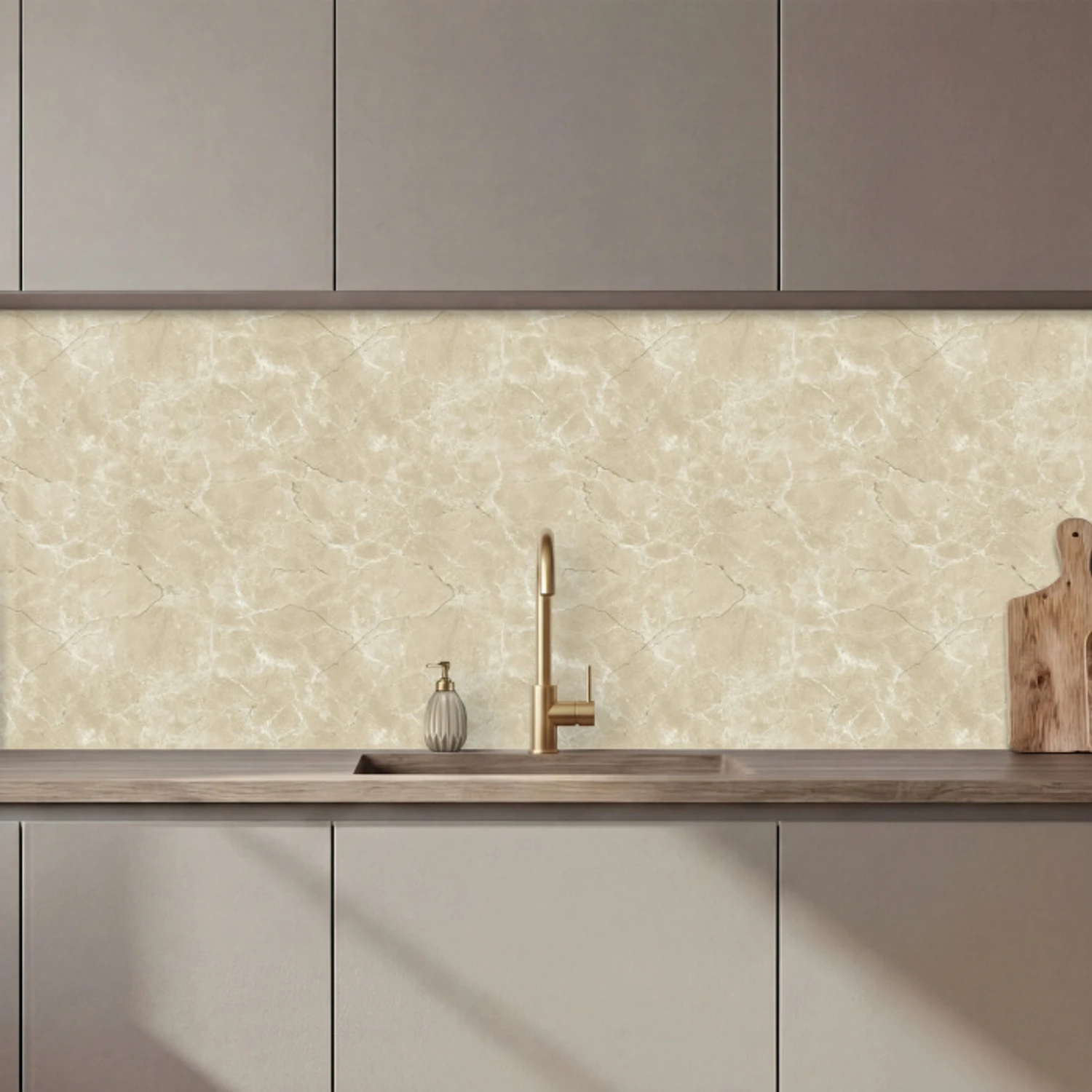 Lichtbeige - Marmer - Diffusie adering keuken achterwand 2 middel 871 zz_3dshopping