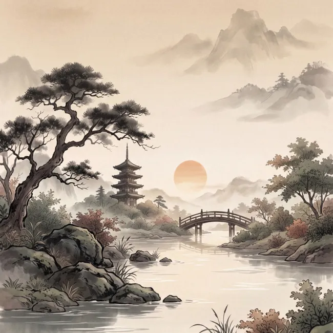 Behang - Azië - Landschap - Kleurrijk