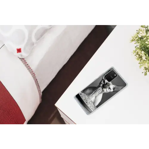 Sphynx - Kat - Dieren - Humor - Spaghetti - Zwart Wit Telefoonhoesje Samsung Galaxy S10 Lite klein -kamerS10Lite