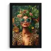Vrouw - Panterprint - Jungle - Natuur - Luxe fotolijst zwart zonder passe partout klein -3d