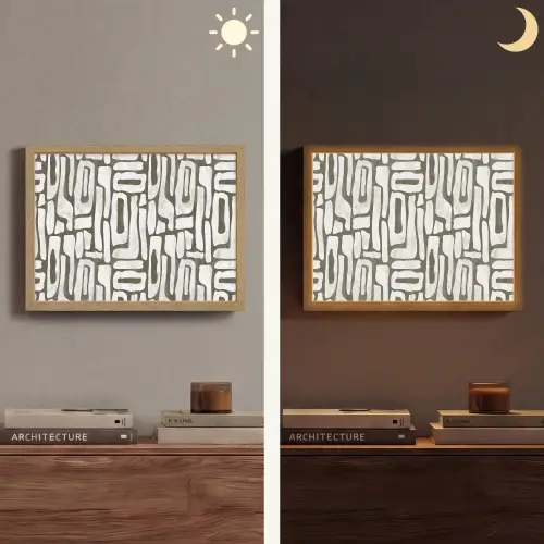 Donker - Wit - Abstract Light Box met batterij (Wandlamp) middel 907 -sfeer3