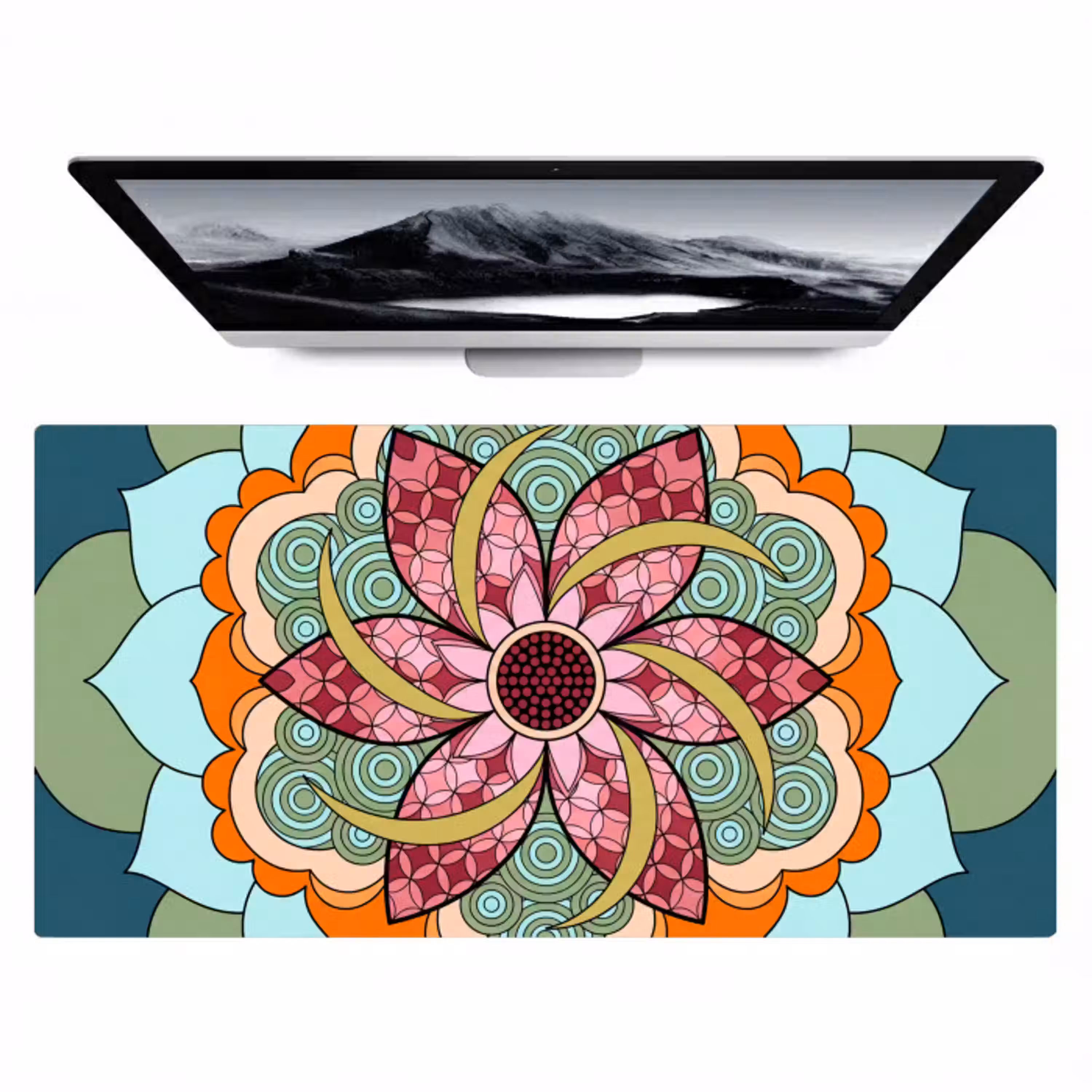 Mandala - Geometrisch - Kunst - Decoratief - Kleurrijk Muismat XXL klein -zzz3d