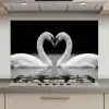 Zwanen - Hart - Zwart - Wit keuken achterwand spatscherm klein -3d_website