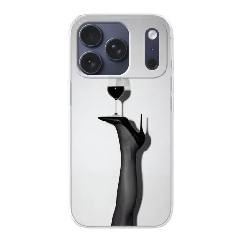 Hak - Wijn - Minimalistisch - Zwart Telefoonhoesje iPhone 17 Pro klein -3d