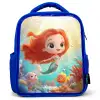 Zeemeermin - Vissen - Koraal Kinderrugzak - Blauw middel -3d