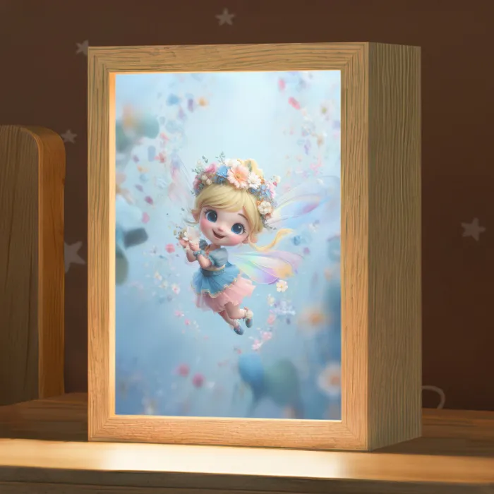Fee - Bloemen - Sprookje - Blauw Light Box met kabel klein -zzz_3d_website