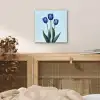 Tulpen - Blauw - Bladeren aluminium wit klein -sfeer3