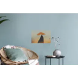 Minimalistisch - Silhouet - Oranje Muursticker klein -plant