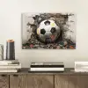 Voetbal - Muur - Zwart - Wit aluminium wit klein -sfeer1