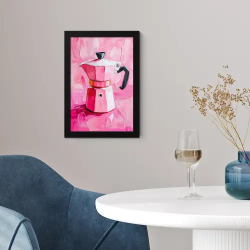 Roze - Verf - Coffee fotolijst zwart zonder passe partout klein -sfeer4