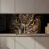 Uil - Dier - Oranje keuken achterwand 2 middel zz_3dshopping