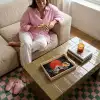 Krijger - Rode trappen - Zon - Berg Dienblad Rechthoek middel -sfeer3