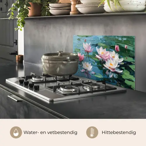 Waterlelies - Bloemen - Roze - Water keuken achterwand spatscherm klein -usp_NL