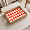 Golvend patroon - Retro - Rood - Beige Dienblad Rechthoek middel 911 -sfeer1