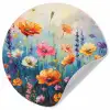 Bloemen - Natuur - Waterverf - Kunst Wandcirkel behangsticker klein -3d