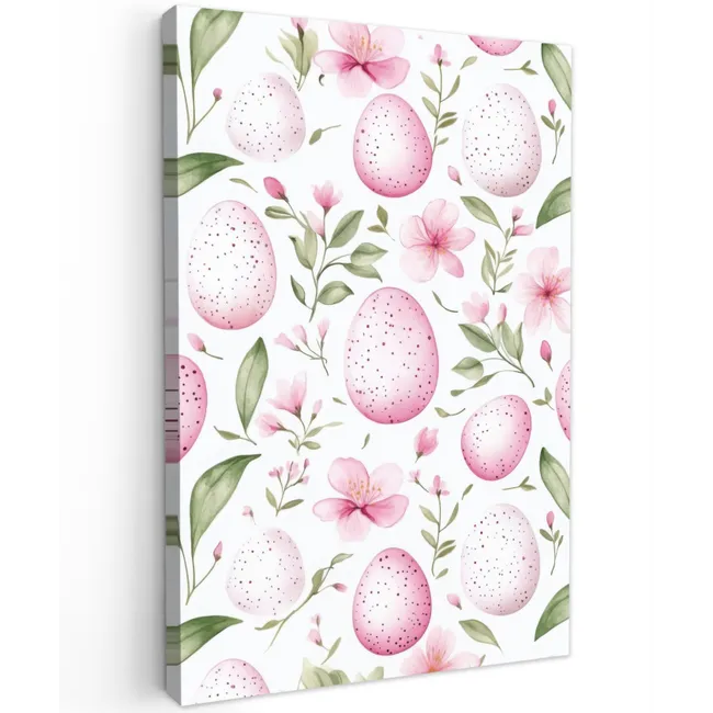 Patroon - Eieren - Roze - Pasen Tuinposter op houten frame 2 cm dik klein -3d