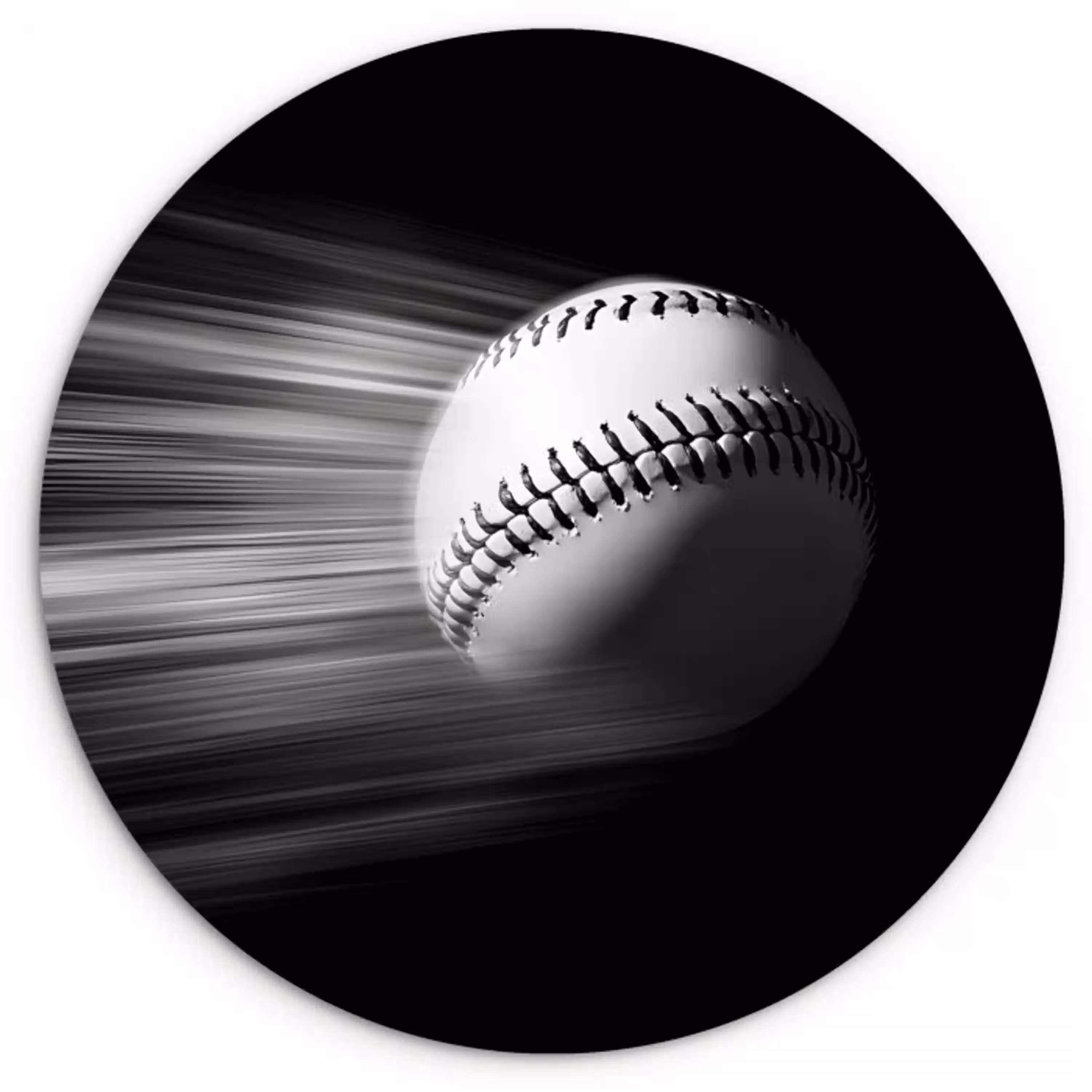 Honkbal - Wit - Vliegt Wandcirkel plexiglas klein -3d