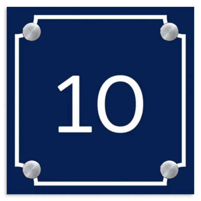 Blauw - Kader - Regulier Naambord Vierkant klein -3d