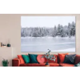 Meer - Dennen - IJs - Winter - Rustgevend forex 5mm xxl -woonkamer