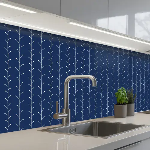 Planten - Patroon - Japan keuken achterwand 2 middel 871 -3d_schuin