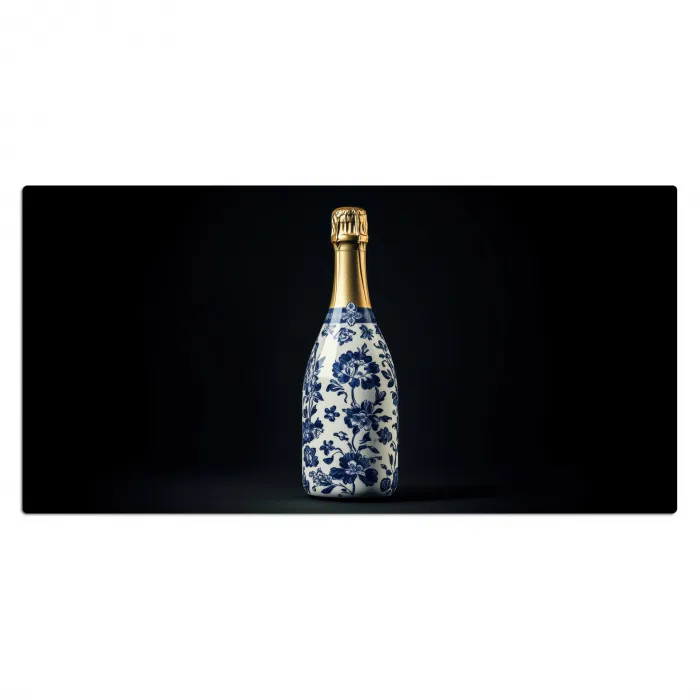 Champagne - Bloemen - Goud - Chique Muismat XXL klein -3d_leeg