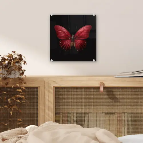 Vlinder - Rood - Minimalistisch plexiglas 5mm klein -sfeer4