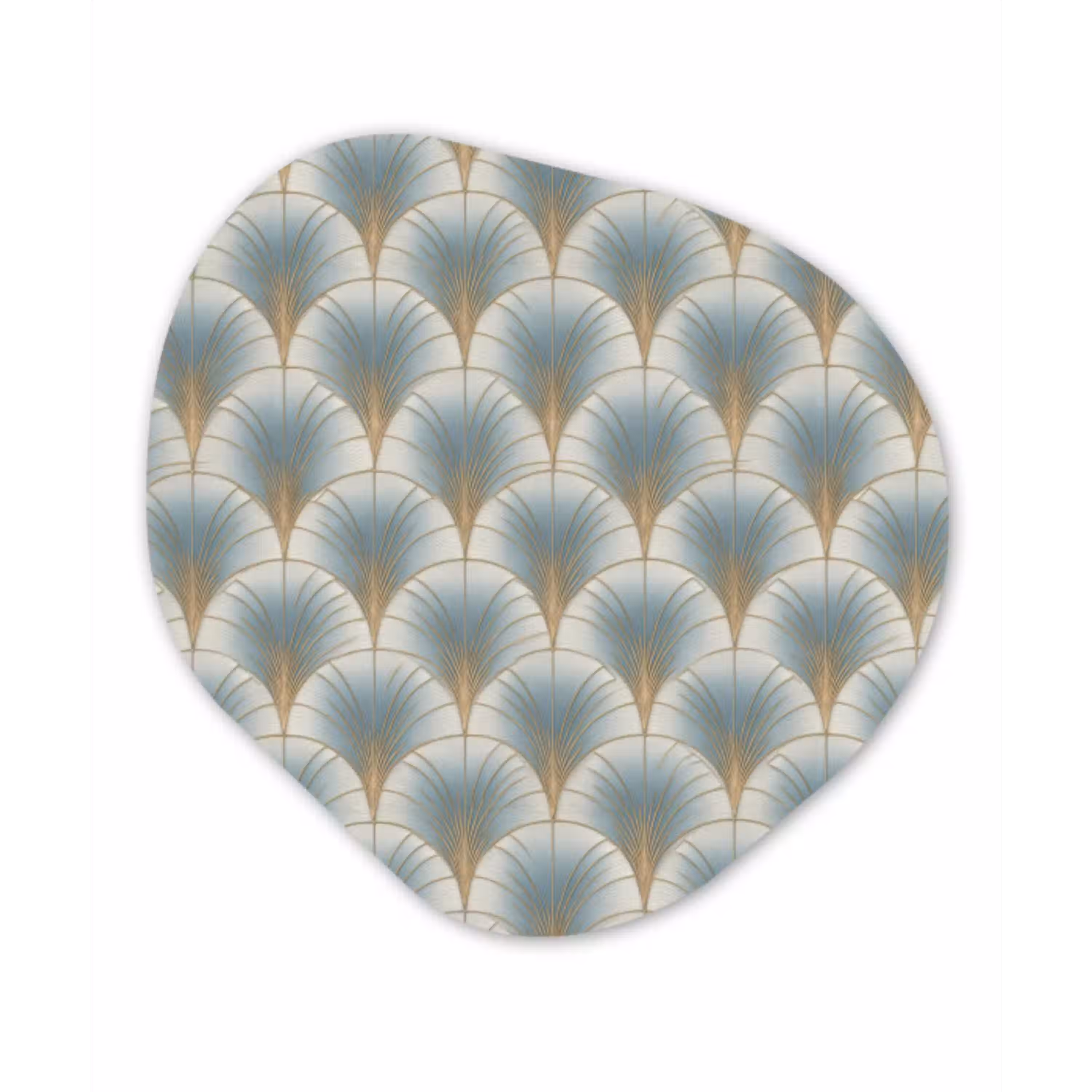 Waaier - Klassiek - Blauw Wandcirkel Organisch Aluminium middel 851 -3d