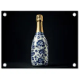Champagne - Bloemen - Goud - Chique tuinposter los doek klein -3d