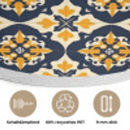 Patroon - Siertegel - Kleurrijk Akoestische PET Vilt - Rond klein 838 -closeup_DE