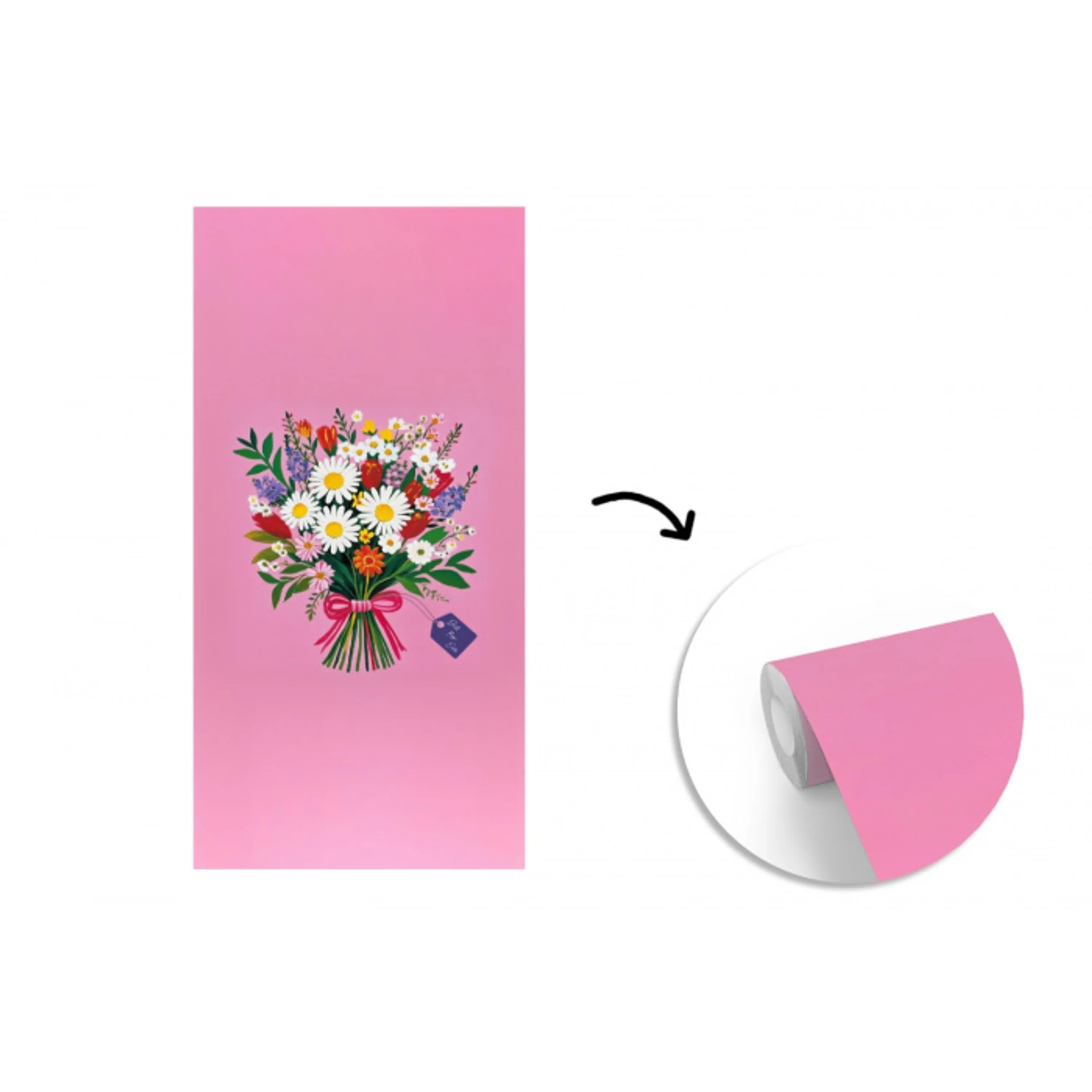 Bloemen - Quote - Kaartje - Kleurrijk fotobehang vinyl groot -3d