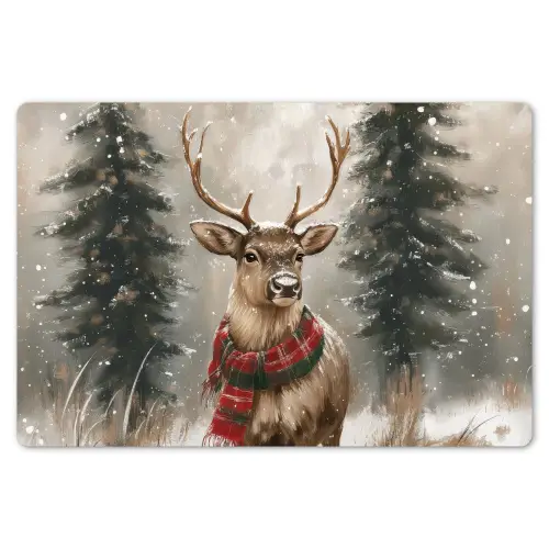 Winter - Bos - Rendier - Donker Placemat vinyl groot -zzsfeer1_Kitchenyeah-website