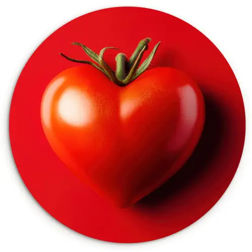 Tomaat - Rood - Hart Wandcirkel plexiglas klein -3d