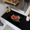 Watermeloen - Zwart - Water - Fruit - Meloen Inductie beschemer met haakjes middel -sfeer1
