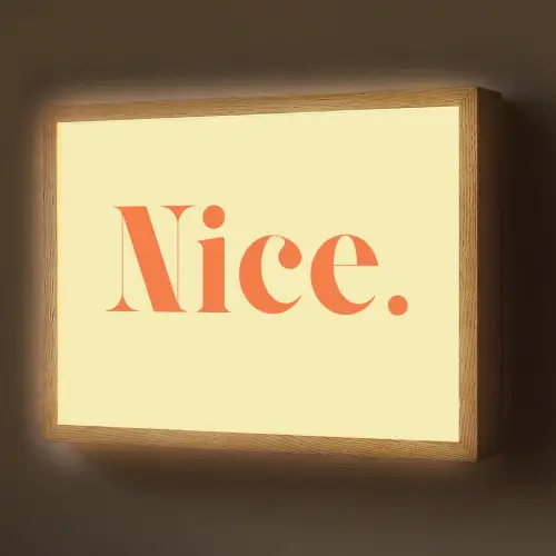 Nice - Oranje - Geel - Minimalistisch Light Box met batterij (Wandlamp) middel -z3d_website