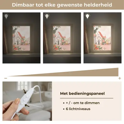 Bloemen - Huizen - Dorp Light Box met kabel (Tafellamp) klein -USP_dimbaarNL