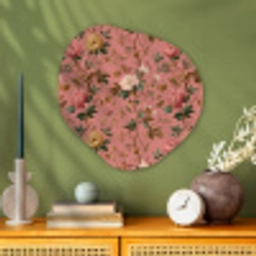 Klassiek - Botanisch - Roze Wandcirkel Organisch Aluminium middel 851 -sfeer2